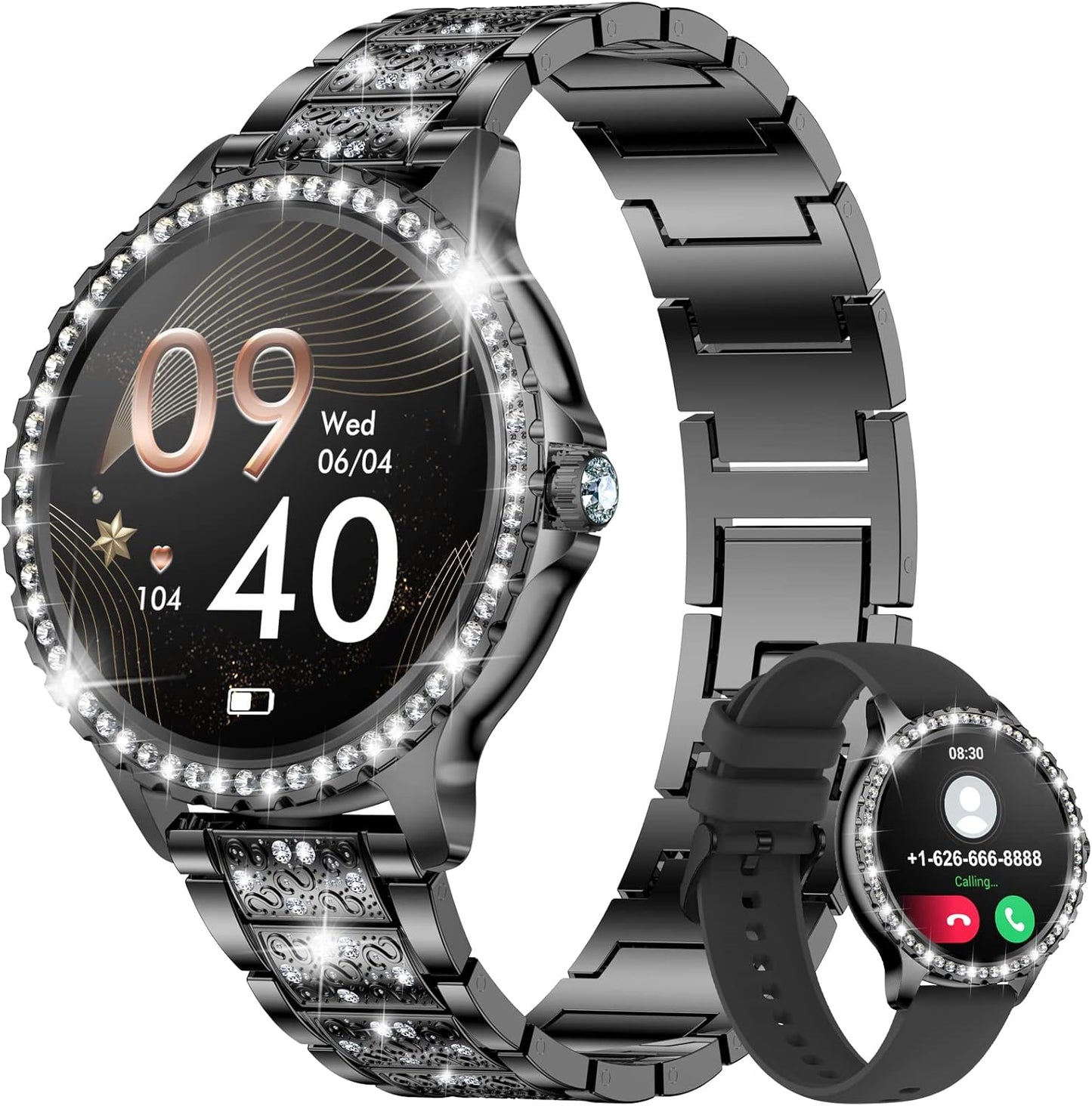 Fitonyo Smartwatch schwarz/diamant
