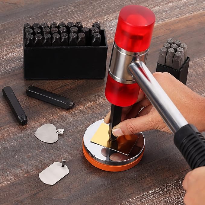 Professioneller Stahl Block mit Gummisockel-zum Stempeln, Glätten und Hämmern von Schmuck und Leder Stanzen