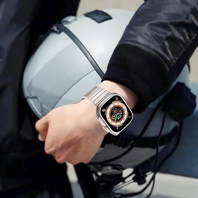Original Titan Armband Kompatibel mit Apple Watch Ultra 1/2 sowie iWatch Serie SE/9/8/7/6/5/4/3/2/1-Ultra/Ultra2