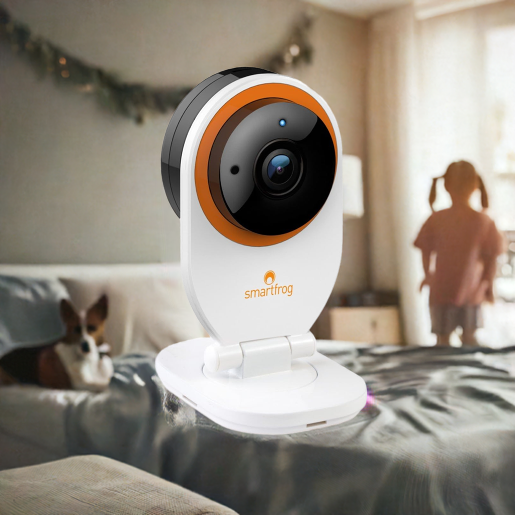 Smartfrog WLAN IP Kamera, ABO-Modell monatlich kündbar, Überwachungskamera mit App