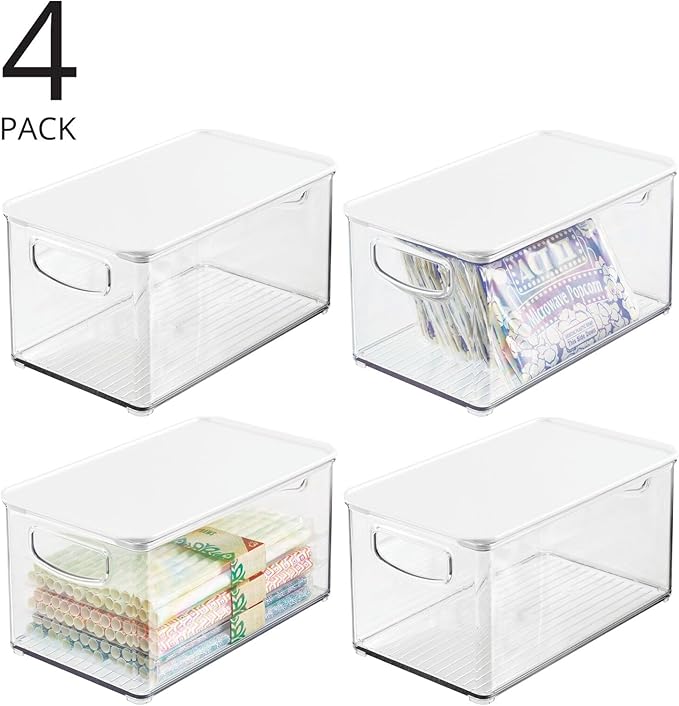 mDesign 4er-Set Kühlschrankbox – Kühlschrank Vorratsdosen mit abnehmbarem Deckel