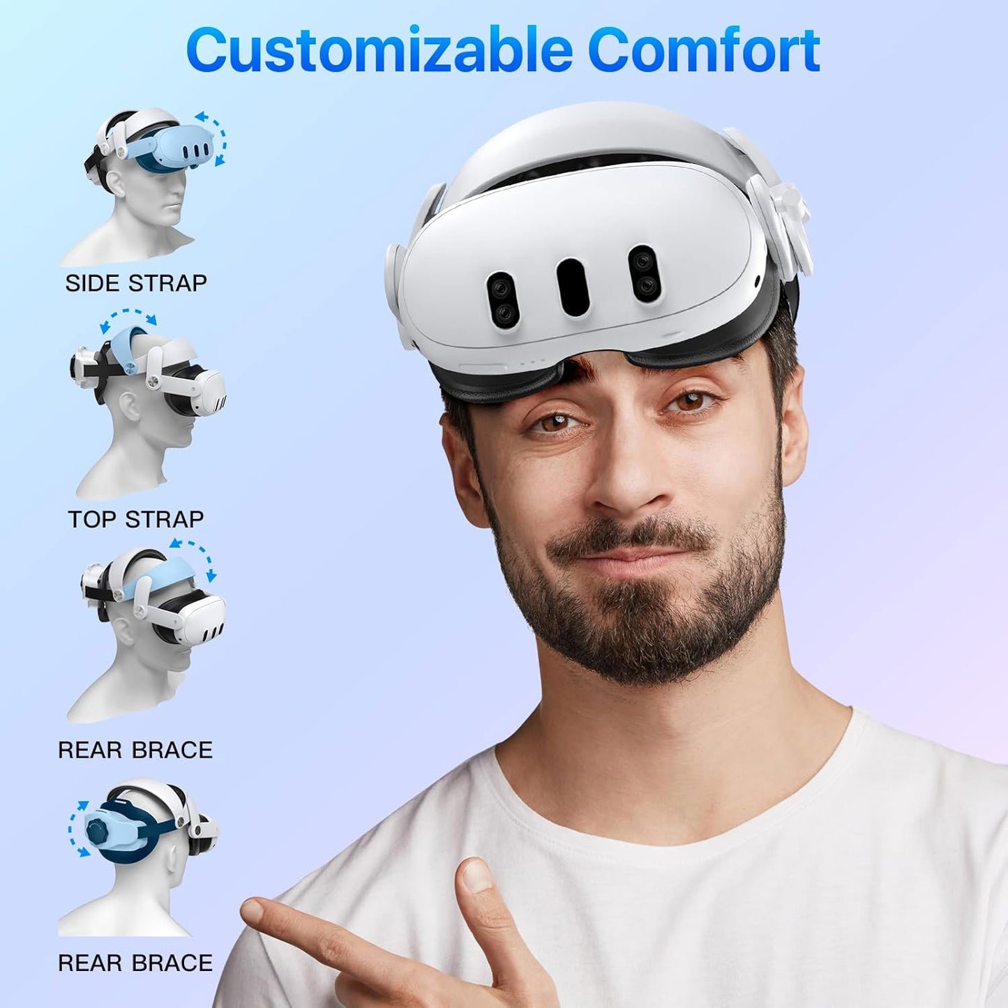Adicop Elite Strap/Gaming Kopfband kompatibel mit Quest 3