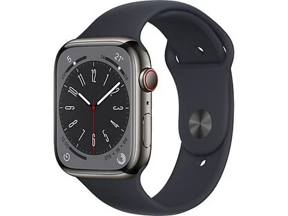 Apple Watch Series 8 45mm Edelstahl Graphite/Midnight Sportarmband