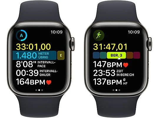 Apple Watch Series 8 45mm Edelstahl Graphite/Midnight Sportarmband