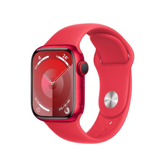 Apple Watch Series 9 Aluminium 4G 41mm Rot (Rotes Silikonarmband S/M)
