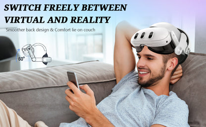 ARCELI Quest 3 Elite Strap mit Akku – 6000mAh Quest 3 Headstrap, Verstellbares Quest 3 Elite Gurt für verbesserte Unterstützung und Komfort