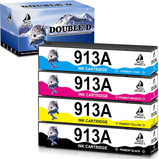 Double D Upgrade 913A Druckerpatronen-Set mit neuesten Chip für HP 913A