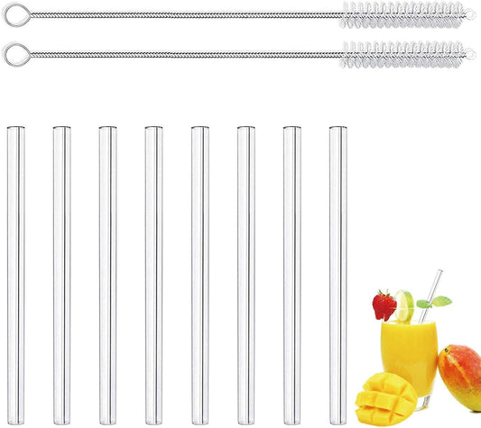 Glasstrohhalme 8 Stück geeignet für Cocktails, Säfte etc.