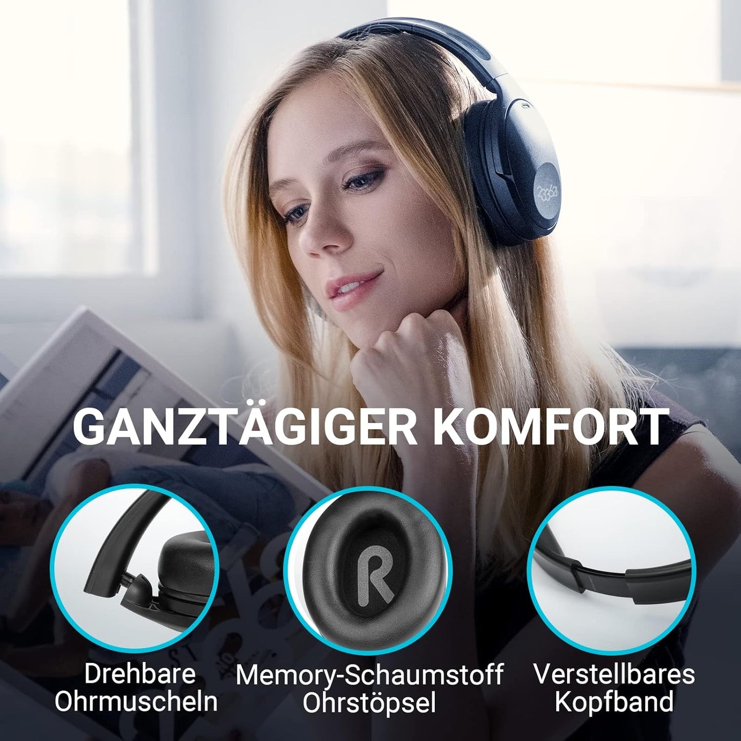 Hush Noise Cancelling Bluetooth Kopfhörer/kabellos
