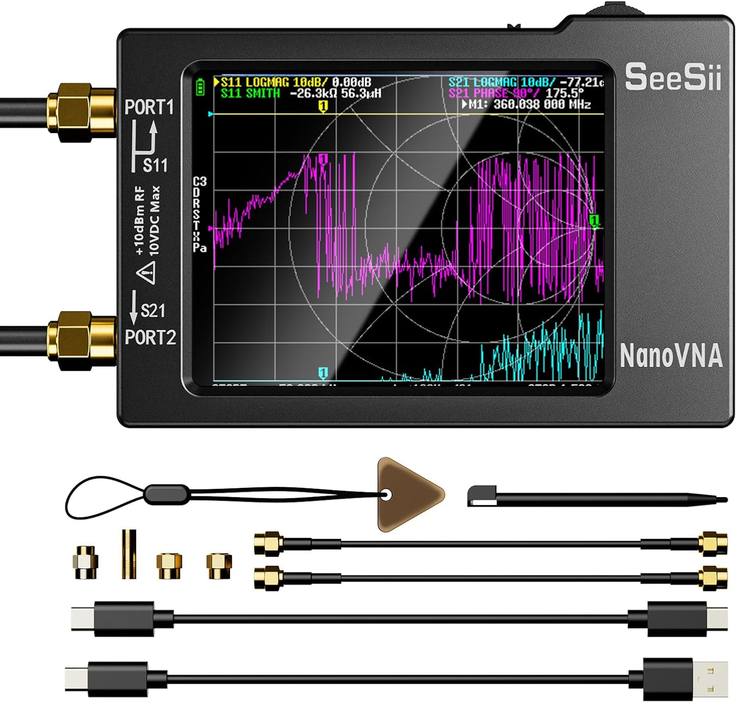 NanoVNA-H Vektornetzwerkanalysator 10KHz 1,5GHz/ Neueste HW Version 3.6/zur Messung von SParametern