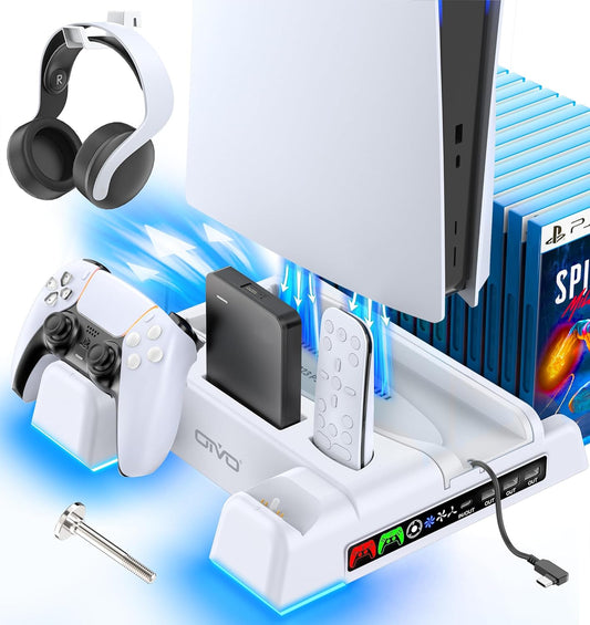 OIVO Playstation 5 Slim Ständer Ladestation/Headset Halter/Remote Steckplatz