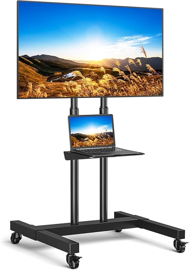 RFIVER TV Ständer Rollbar Höhenverstellbar Schwarz