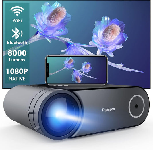 Toperson Beamer, Full HD, Home Cinema, WiFi Bluetooth