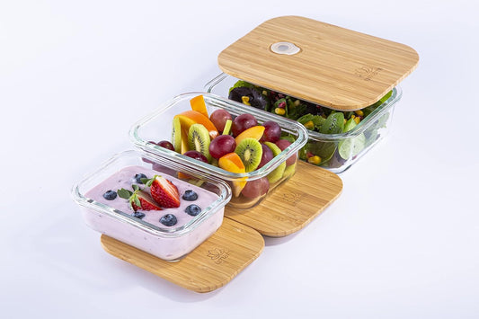 Umami Glas Lunchbox/Lebensmittelbehälter für Mikrowelle, Geschirrspüler & Gefrierschrank geeignet