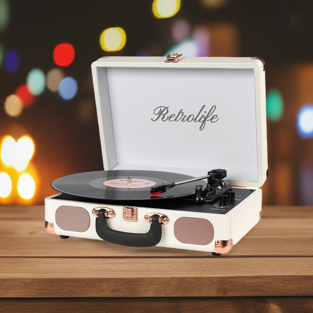 R609 Vinyl Plattenspieler 3-Gang Koffer-Stil