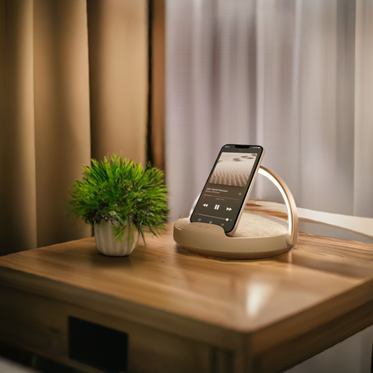 EZVALO Bluetooth Lautsprecher Licht mit Wireless Charger/ Nachttischlampe