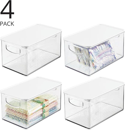 mDesign 4er-Set Kühlschrankbox – Kühlschrank Vorratsdosen mit abnehmbarem Deckel