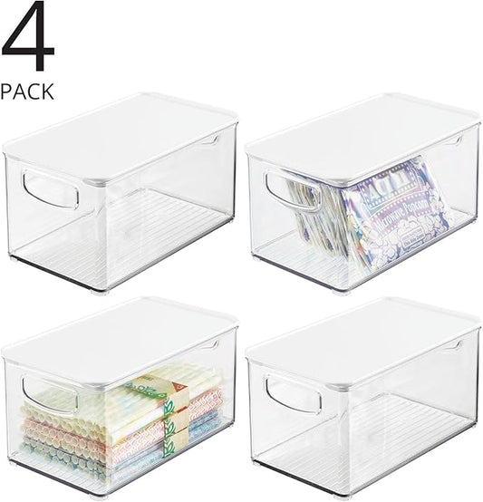 mDesign 4er-Set Kühlschrankbox – Kühlschrank Vorratsdosen mit abnehmbarem Deckel
