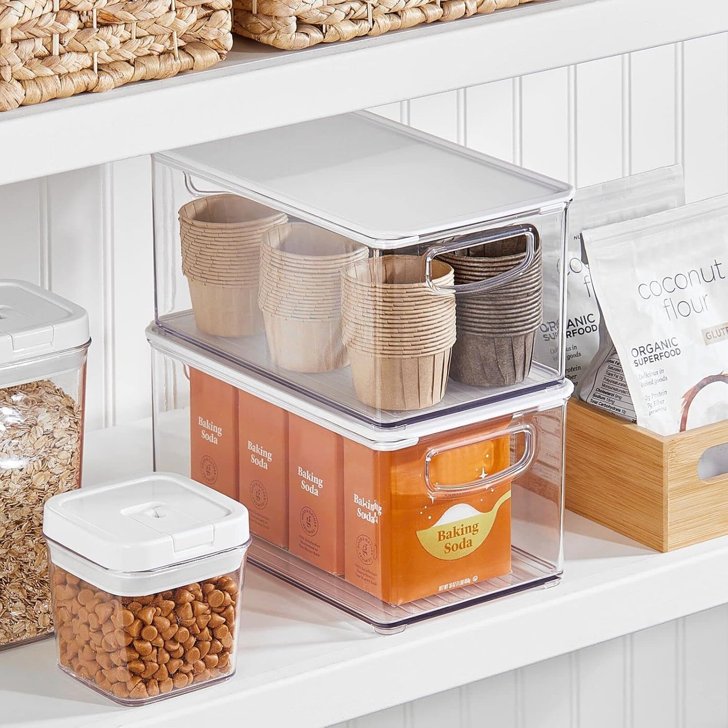 mDesign 4er-Set Kühlschrankbox – Kühlschrank Vorratsdosen mit abnehmbarem Deckel